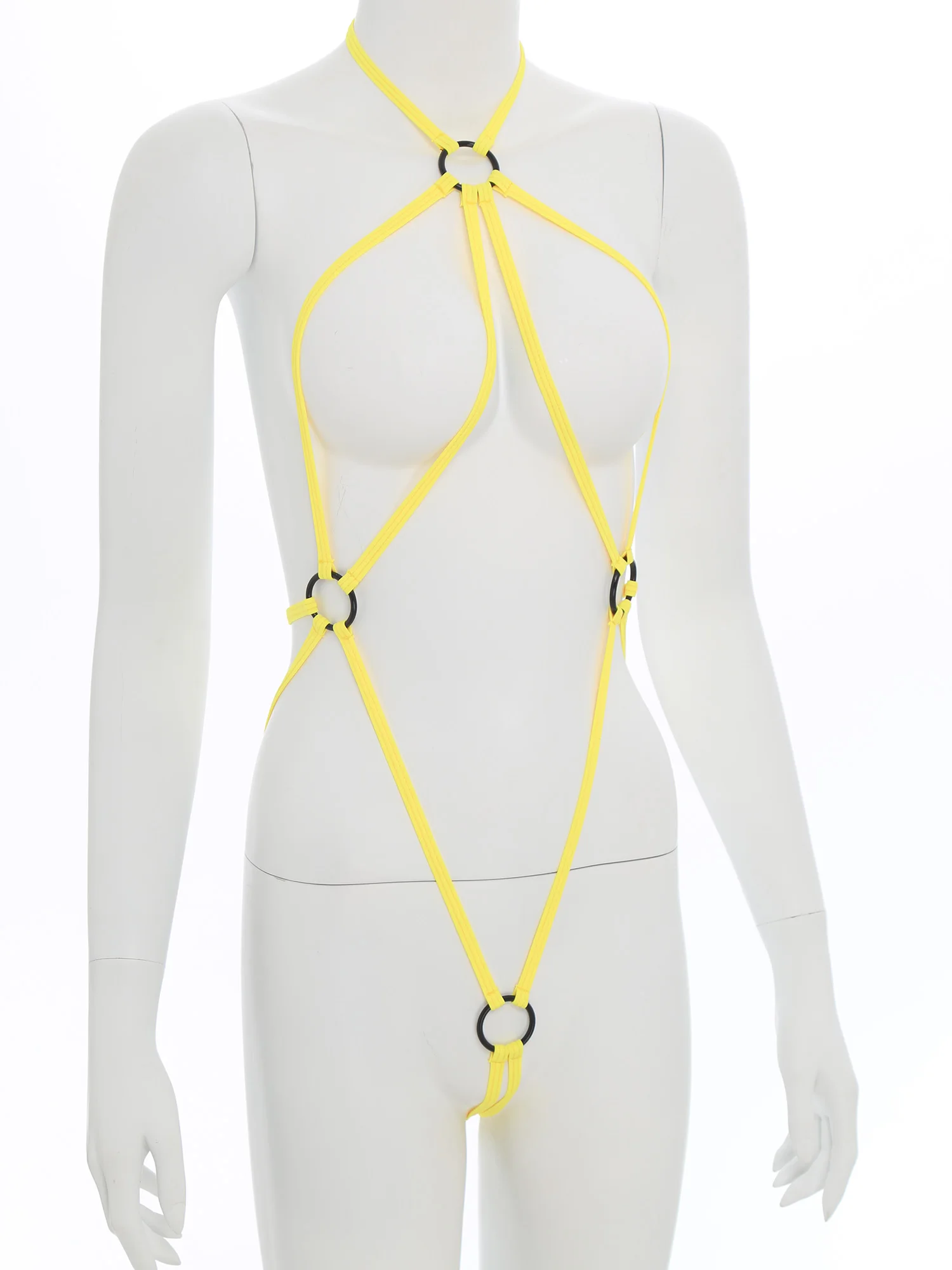 Женский купальник-бикини, нижнее белье с открытыми ремнями, стринги, цельный боди на бретельках для частного бассейна, купальный костюм, свидание в ночное время