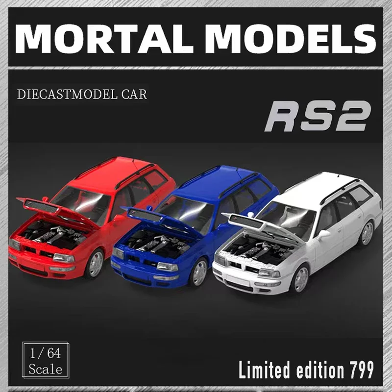 **Pre Sale** Mortal 1:64 RS2 Avant B4 1994 Red White Blue Openable Hood Diecast Diorama Car Model Toys