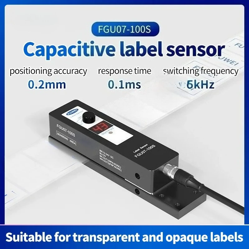 FGU07-100S Digital Display Manual Adjustment Automatic Labeling Machine Transparent Label Sensor Knob adjustment 10-30VDC
