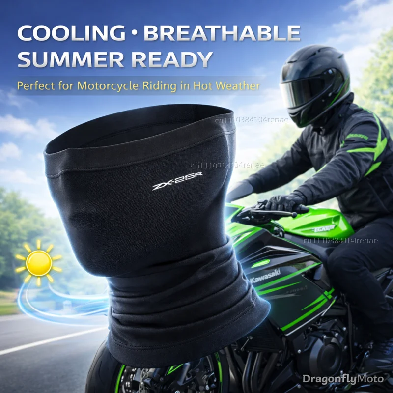 

Для Kawasaki ZX25R ZX-25R Ninja ZX 25R 2020 2021 2022: Мотоциклетная маска с индивидуальным логотипом, летний дышащий шарф для шеи с защитой от УФ-излучения