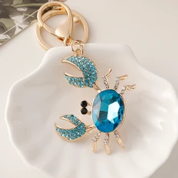 Big Sparkling Crystal Crab Keychain Luxury Women's Bag Pendant Aquarium Souvenir Gift