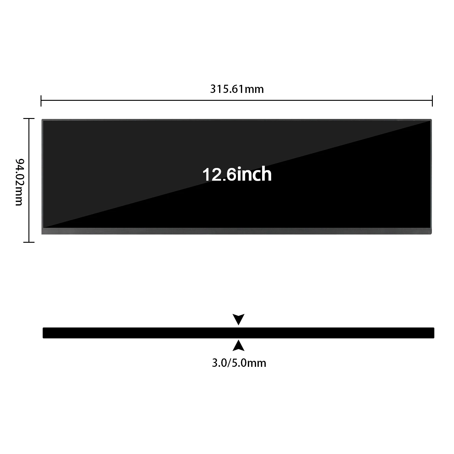 12,6 Strip display BOE-pantalla Lcd TFT de NV126B5M-N42 1920x515 SRGB eDP 30 Pines para juegos