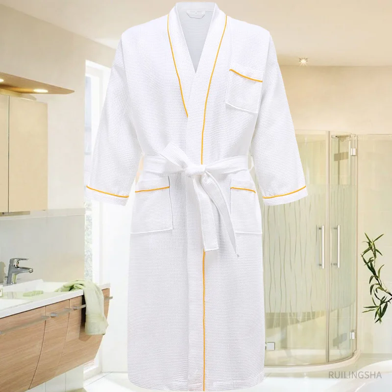 New Arrived Robe Couples Comfy Lingerie Kimono Robe Gown Pure Cotton Bathrobe Basic Hotel Loungewear Oversized Men Sleepwear