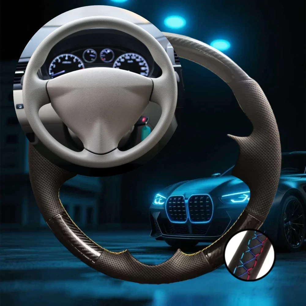 

Индивидуальный нескользящий чехол на руль Sylphy Sentra Versa Note 2014-2017, сшитый вручную, чехол на руль автомобиля для Nissan Tiida