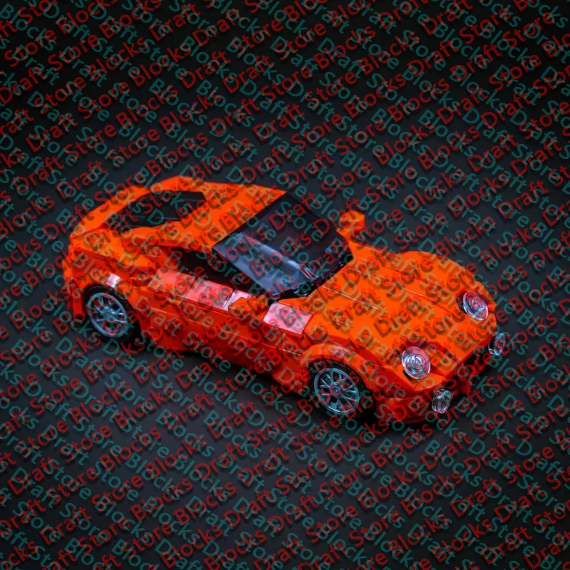 Speed Racing Car Model MOC Building Bricks Orange Two-Door Coupe Modular Technology  Holiday Gifts Assemble Toys Display QWERT