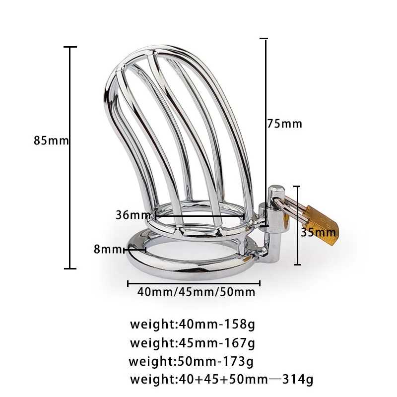 1 Pc Stainless Steel Chastiy Cock Cage Sex Toys for Men  Chastity Device Penis Ring Sleeve Male Anti-cheat Erotic Urethral Lock