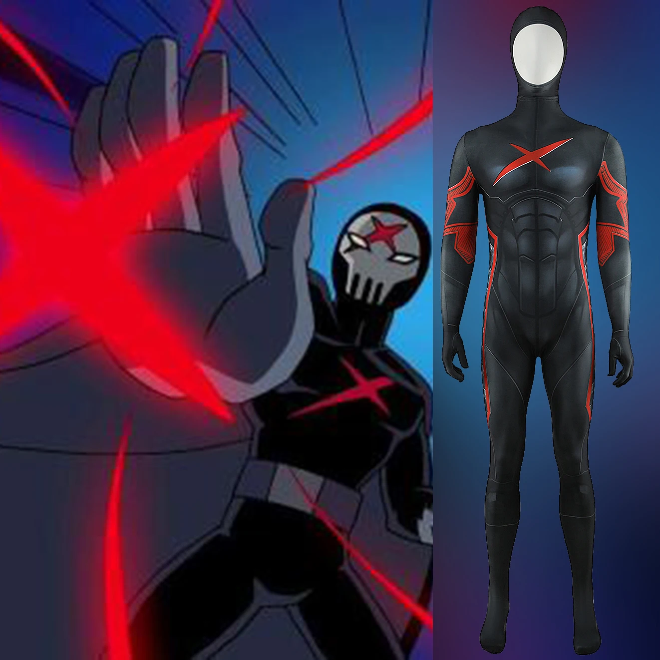 Anime X-Red Boys Teen Costume Cosplay Superhero Zentai Bodysuit Spandex Men Halloween Costume Adult Kids