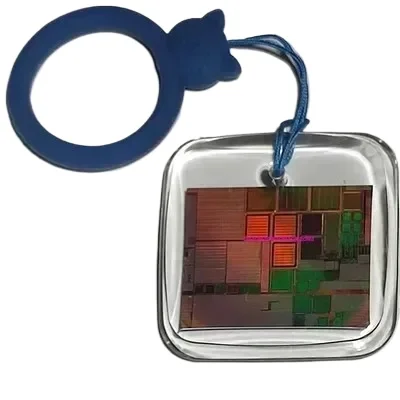 CPU Wafer Keychain Processor Memory Chip Glue Drip Decoration Intel amd Silicon Wafer