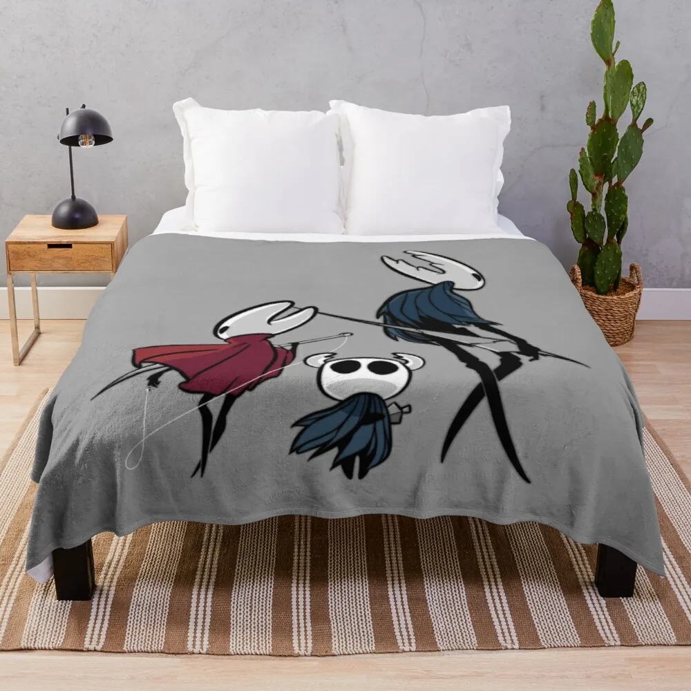 

Hornet, the knight, and the hollow knight - hollow knight/silksong Throw Blanket Blanket Fluffy