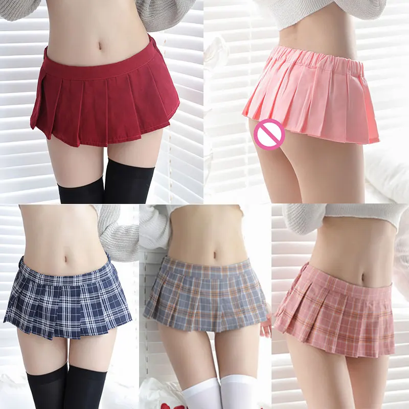 Mini Leaky Buttocks Skirt Sexy Cosplay Skirt Japanese Style Jk Skirts Ultra Short Plaid Skirt Cute Loli Clothing Night Club Wear