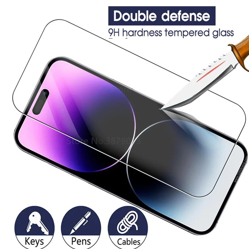 4PCS Tempered Glass Case For iPhone 15 14 16 Pro Max Protective Glass iPhone14 ProMax 14Pro 16 14 Plus Screen Protect Film Cover