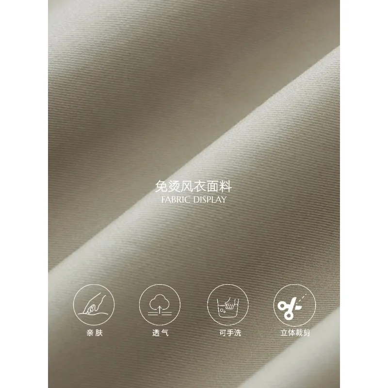 معاطف واقٍ من المطر سترات منقوشة للنساء لجيب مقسم اللون وياقة واقفة وأكمام طويلة واحدة الصدر فضفاضة تناسب خريف 2025 #4