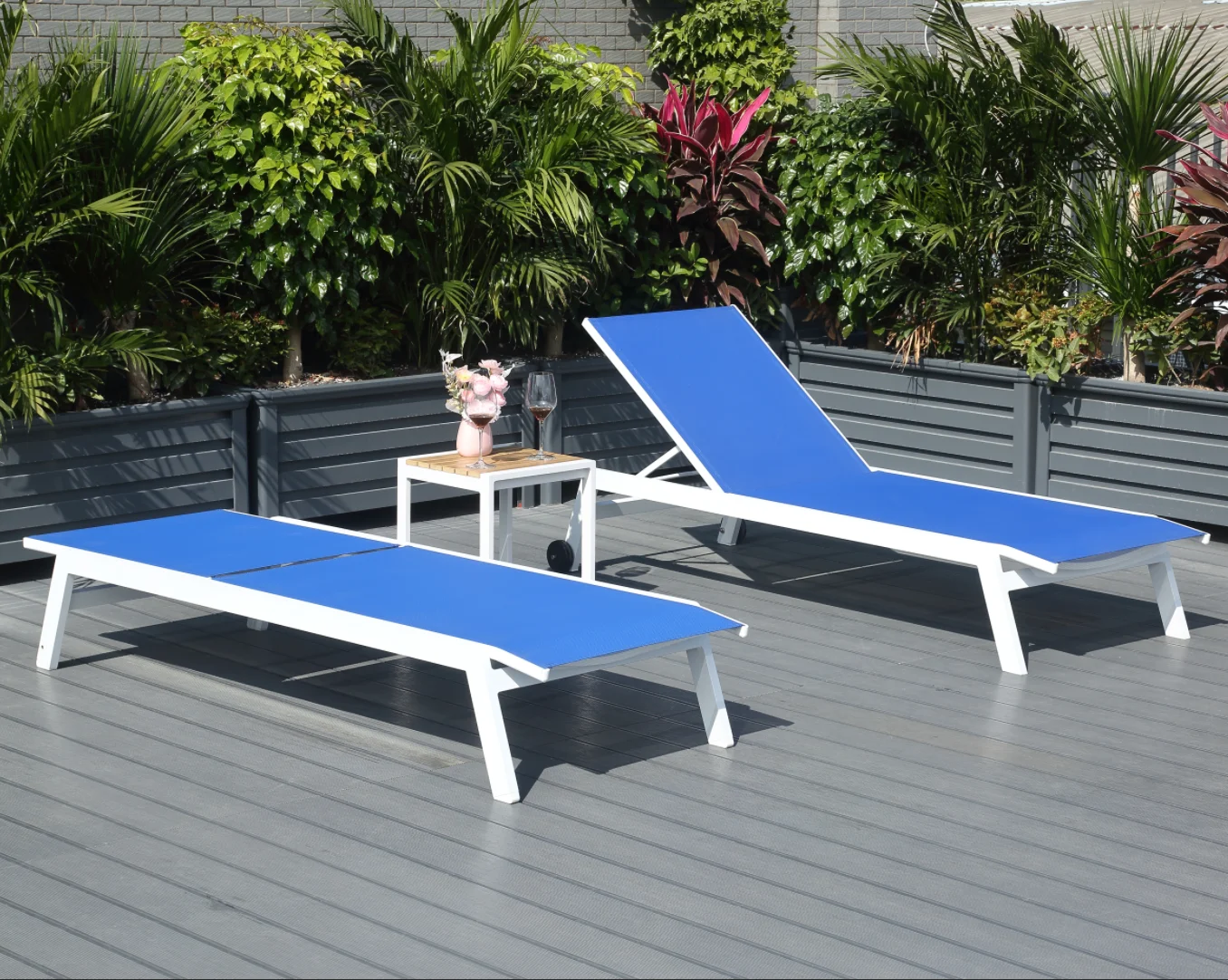 

*qModern Luxury Outdoor Beach Sunbed Factory Direct Mesh Lounger Aluminum Frame Weatherproof Garden Balcony Pool Chair Wholesale