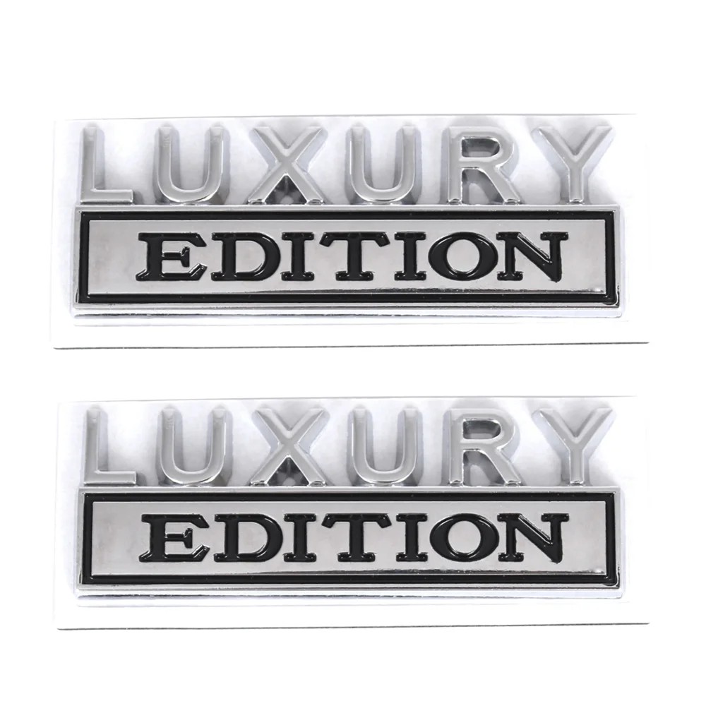 

2Pcs Chrome Black Luxury Edition Fender Door Rear Tailgate Emblem Universal Car Stickers Accesorios