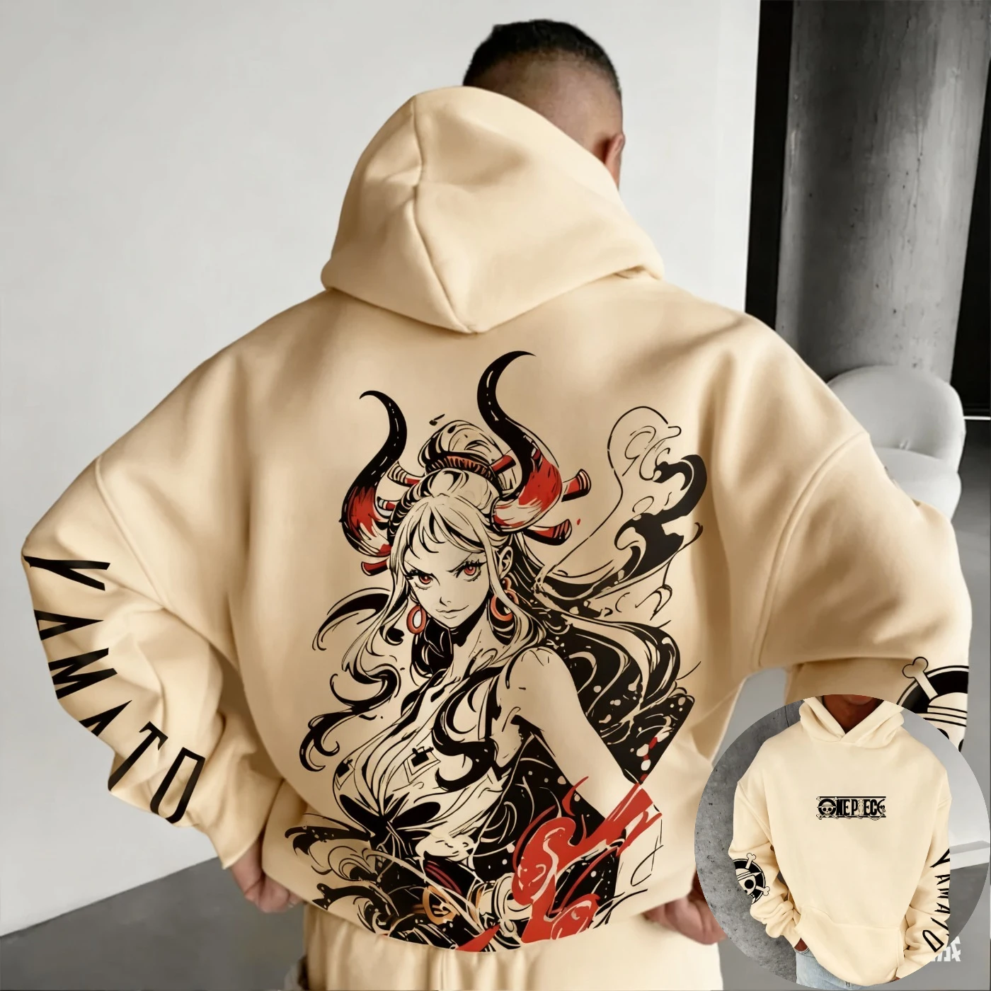 

Худи оверсайз в стиле Harajuku из аниме ONE PIECE, коллекция 2026 года, винтажный уличный стиль, для мужчин и женщин, с длинным рукавом, Y2K