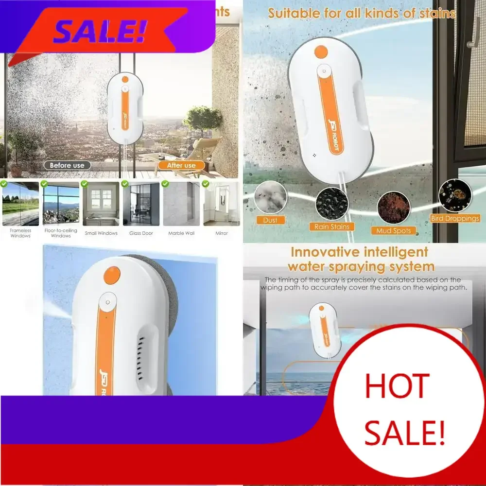 

Горячая распродажа: Робот-мойщик окон высокого давления (5300 Па) с двойным распылением и функцией обнаружения краев для тщательной очистки