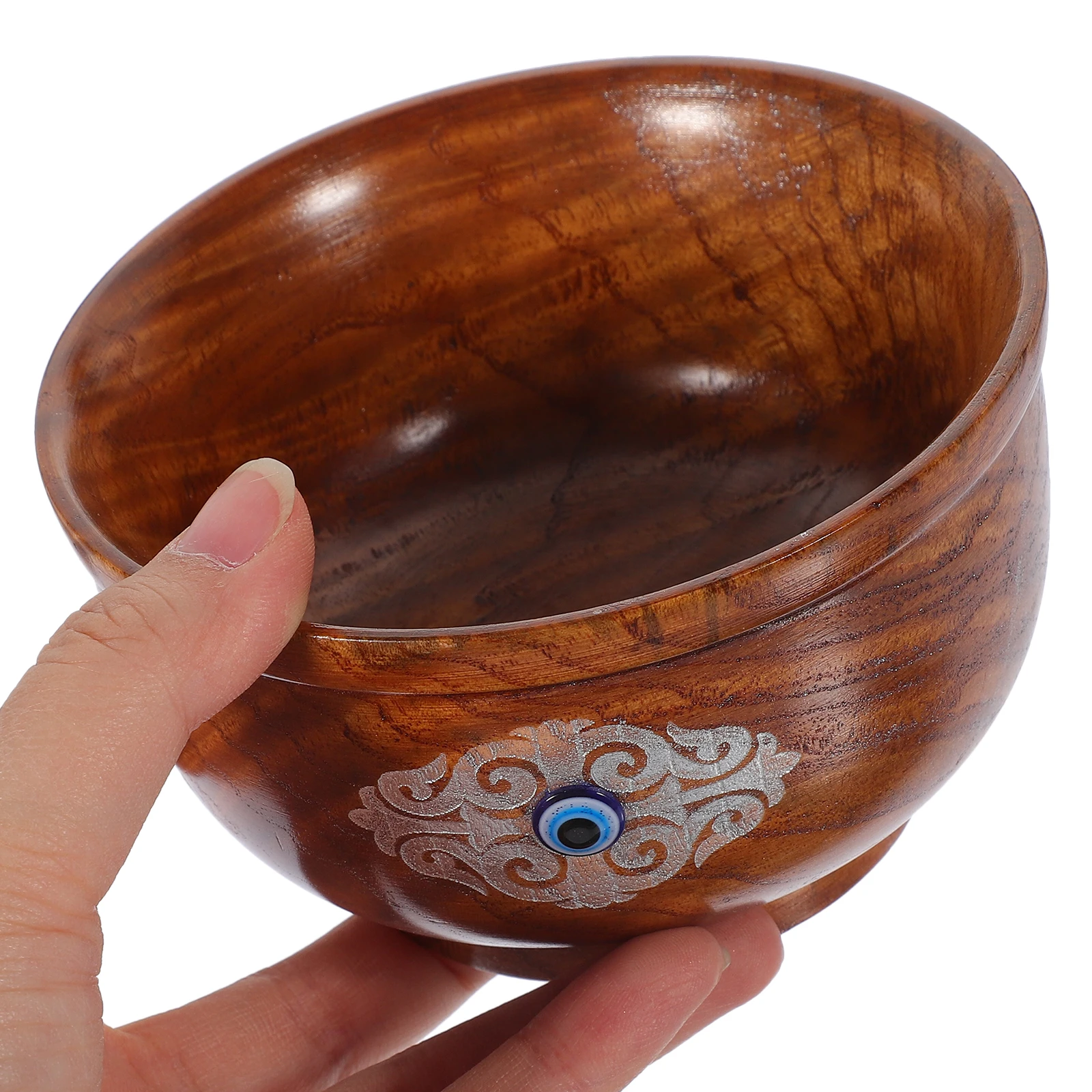 

Mongolian Wooden Bowl Solid Wood Anti Scald Smooth Edges Random Color Perfect for Rice Salad Soup Household Kitchen Bar Use