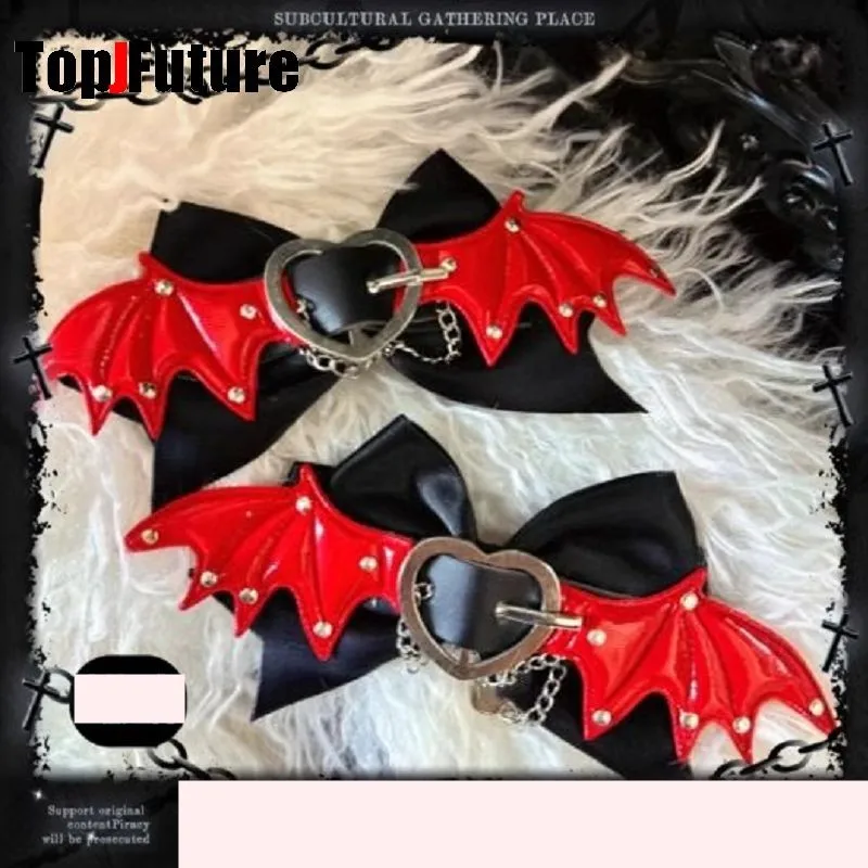 

Y2K девушка субкультура панк Лолита Harajuku оригинальные крылья летучей мыши бант сетка сумка для волос аксессуары хвостики повязки на голову заколка для волос