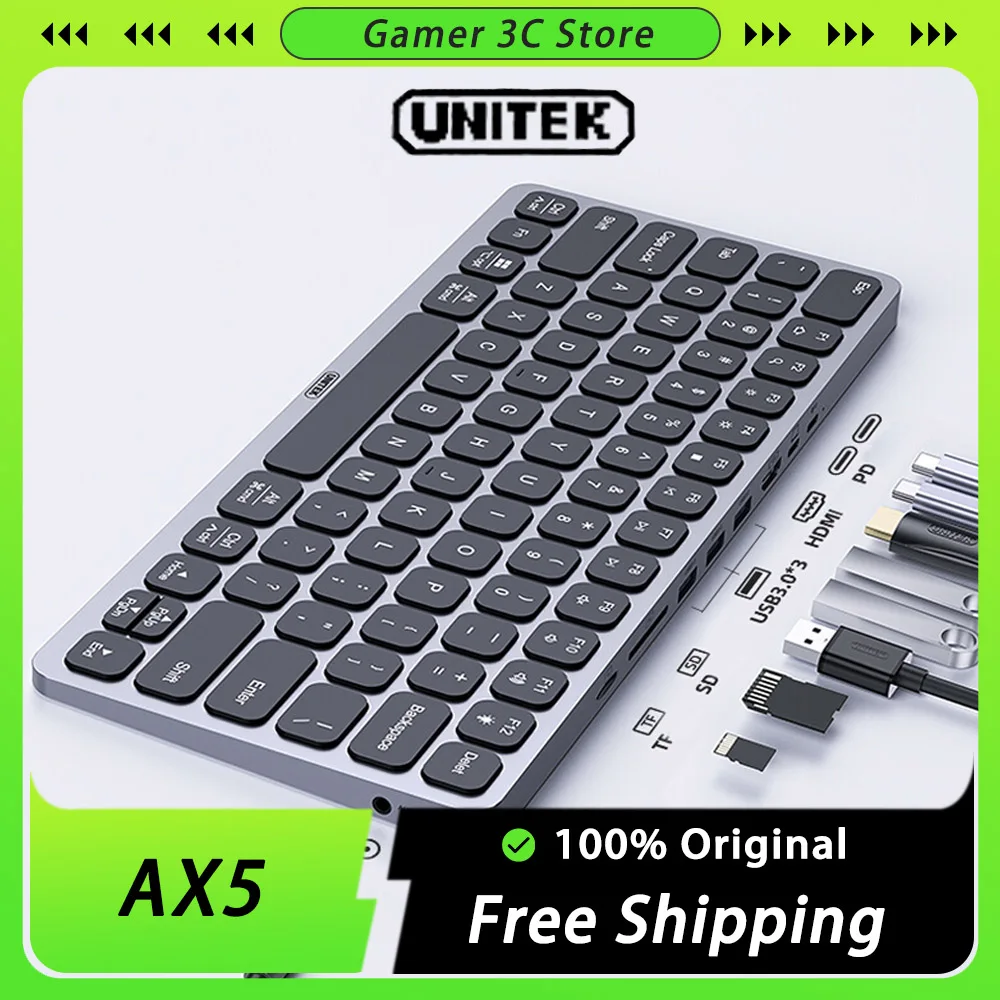 UNITEK  Mechanical Keyboard Docking Station Keypad Mini 78Keys  Wired Keyboard Multiple Metal Resolver  Reader Tablet MAC Office