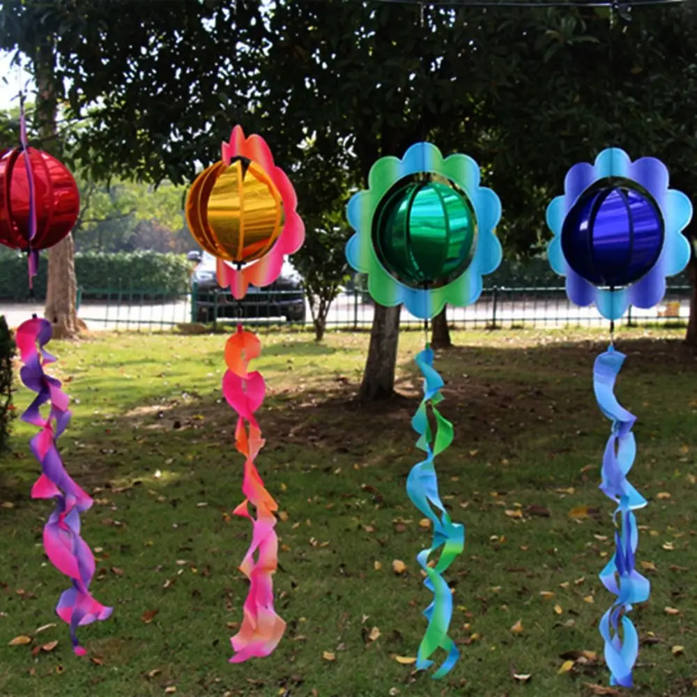 Kleurrijke Bloem Bal Hortensia Windmolen Geen Giftig Hangende Doek & Plastic Ornament Draaiende Windmolen Outdoor Kinderspeelgoed