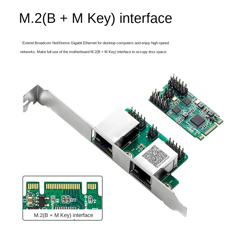 ギガビットネットワークカード,m.2からデュアルポート,2.5g,2つのrj45ポート,2500 mbps,1000m,b,mキースロット,2242サイズ