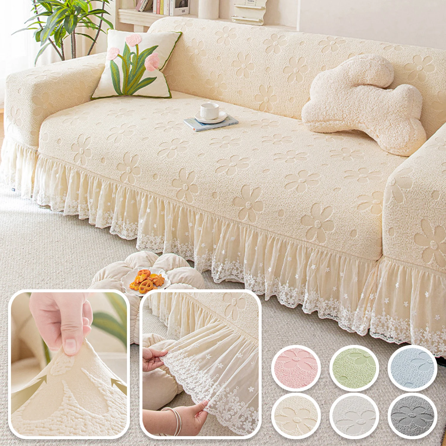 

1/2/3/4 Seater Jacquard Adjustable Elastic Sofa Cover Armchair Protector Corner L Shape Stretch Thick Slipcovers Couch Covers