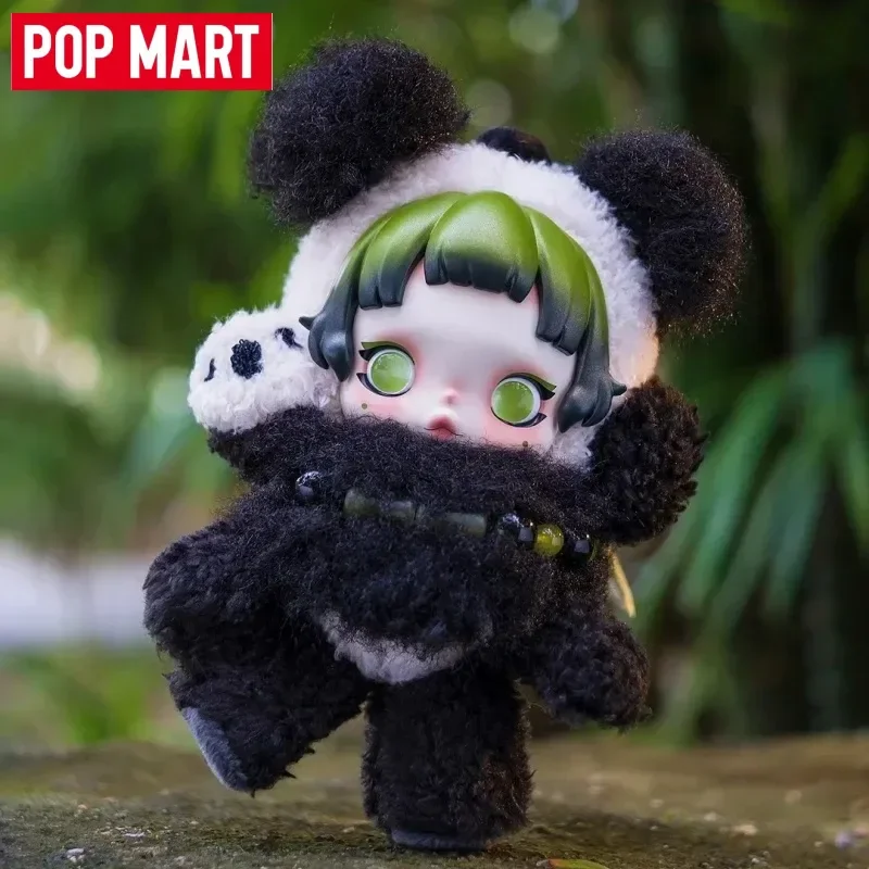 

POPMART Skullpanda Lazy Panda Плюшевый брелок-подвеска, 100% Оригинальный, в слепой коробке, с декоративной карточкой, сюрприз, милый подарок на День святого Валентина