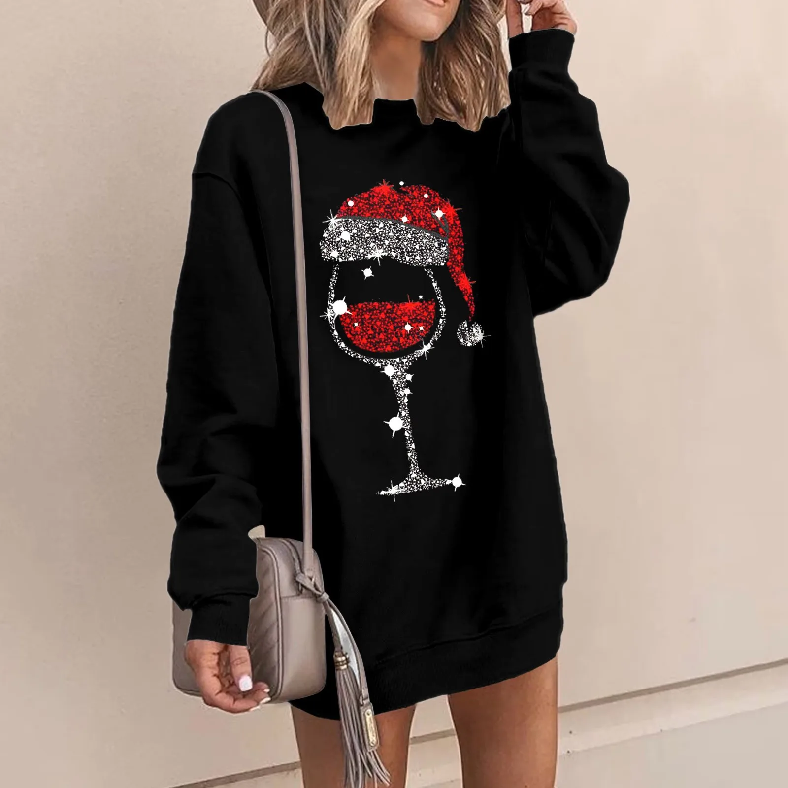 

Christmas Dress Autumn Women Long Sleeve Dresses For Women Holiday Party Casual Pullover Mini Dress Costumes Vestidos De Fiesta