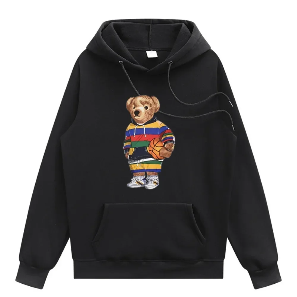 Designer Gentleman Bear Hoodie Ladies Fleece Warm Hip Hop Cotton Hoodie Loose Fashion Pullover Men\'s and Women\'s Hooded Sweater