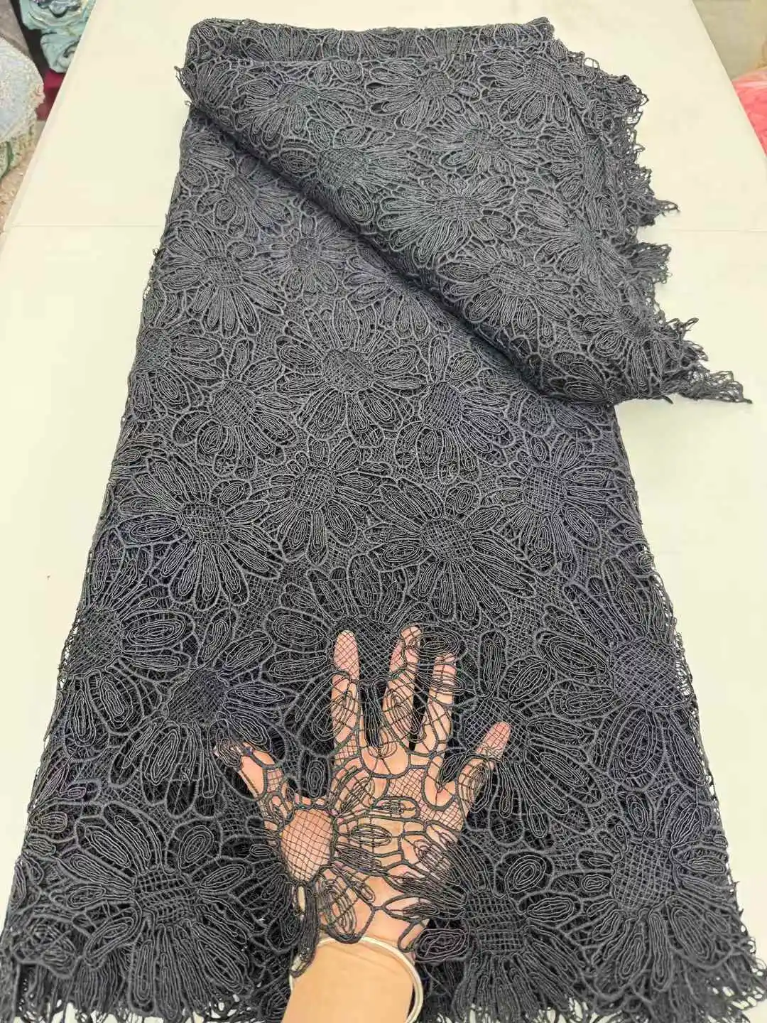 African Mesh Tulle Lace Fabric Nigerian Guipure Lace Fabric 5 Yard French Luxurious Dress for Women Wedding Dress Sewing