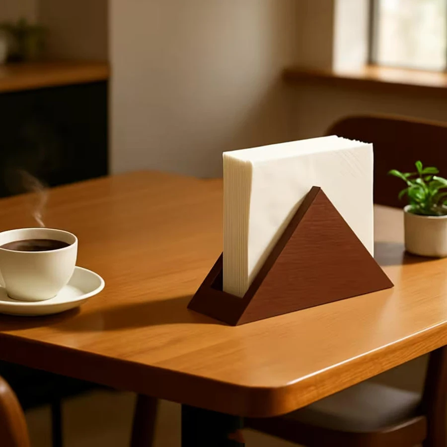 Holz-Serviettenhalter im Japanischen Stil Dreieckiger Papierhandtuchspender für Restaurant, Zuhause, Küche und Tischdekoration