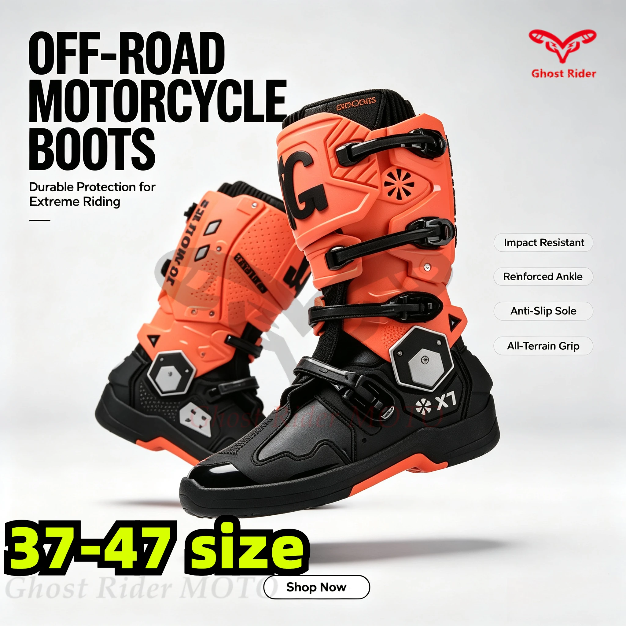 Motorcycle shoes Rally boots Active biaxle men anti-drop motorcycle boots men CE bota motocross motorbike shoes 47size