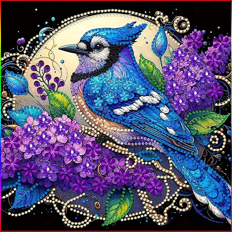 CHENISTORY Full Diamond Embroidery Special Shape 5D Diamond Painting Kit Blue Bird Animal Mosaic Cross Stitch Home Decor