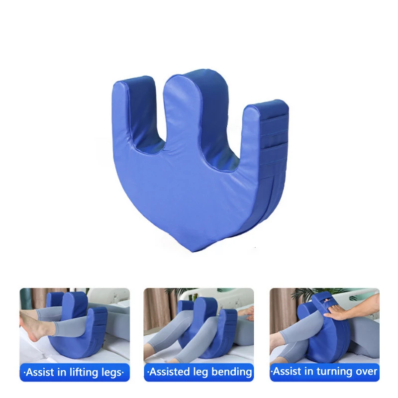 1pc Turn Over Device Auxiliary Pad W Type Anti-Bedsore Bed Care Side Triangular Pillow Side Cushion With Straps