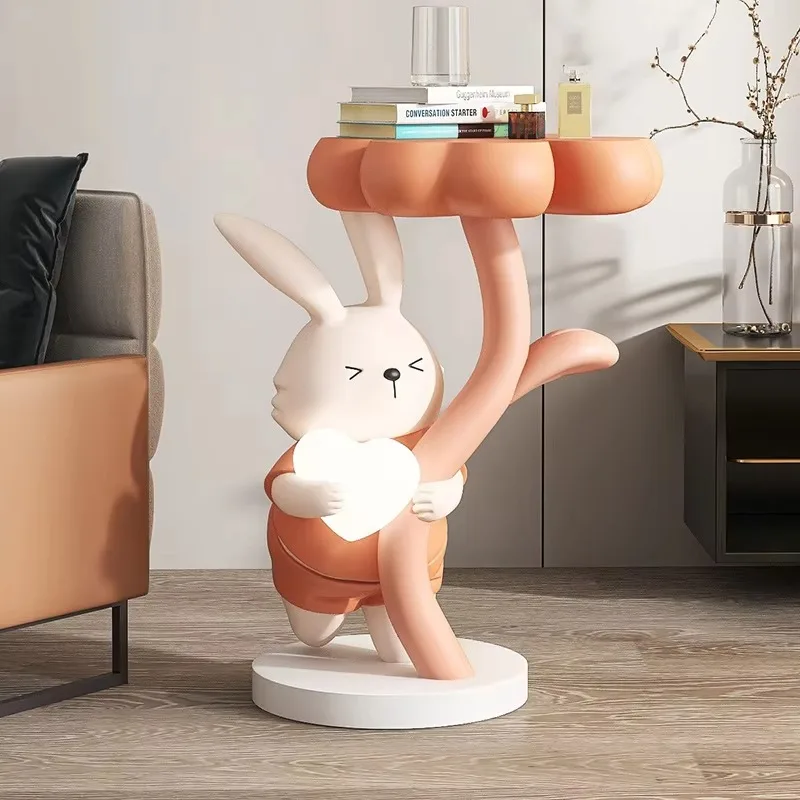 Four-Leaf Clover Rabbit Large Floor Decoration Tea Table Living Room Home Accessories Bedroom Resin Rabbit Sculpture Decoration