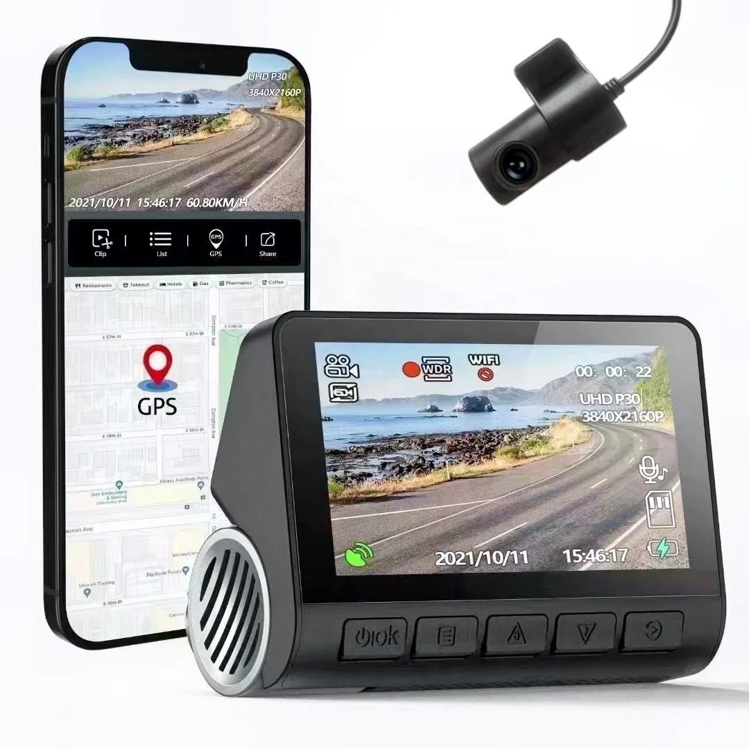 front and rear camera car digital camcorder dashboard cam 3-inch IMX415 Xingwei night vision wireless GPS