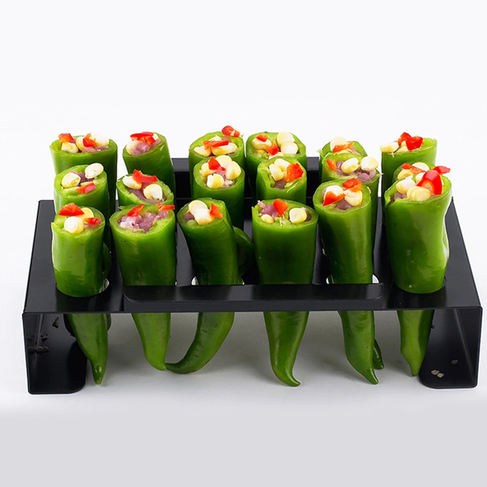 

Non-Stick Chili Grill Rack Stainless Steel Roasting Rack for Jalapeno Pepper Drumstick Barbecue Wings Legs Camping Picnic Home