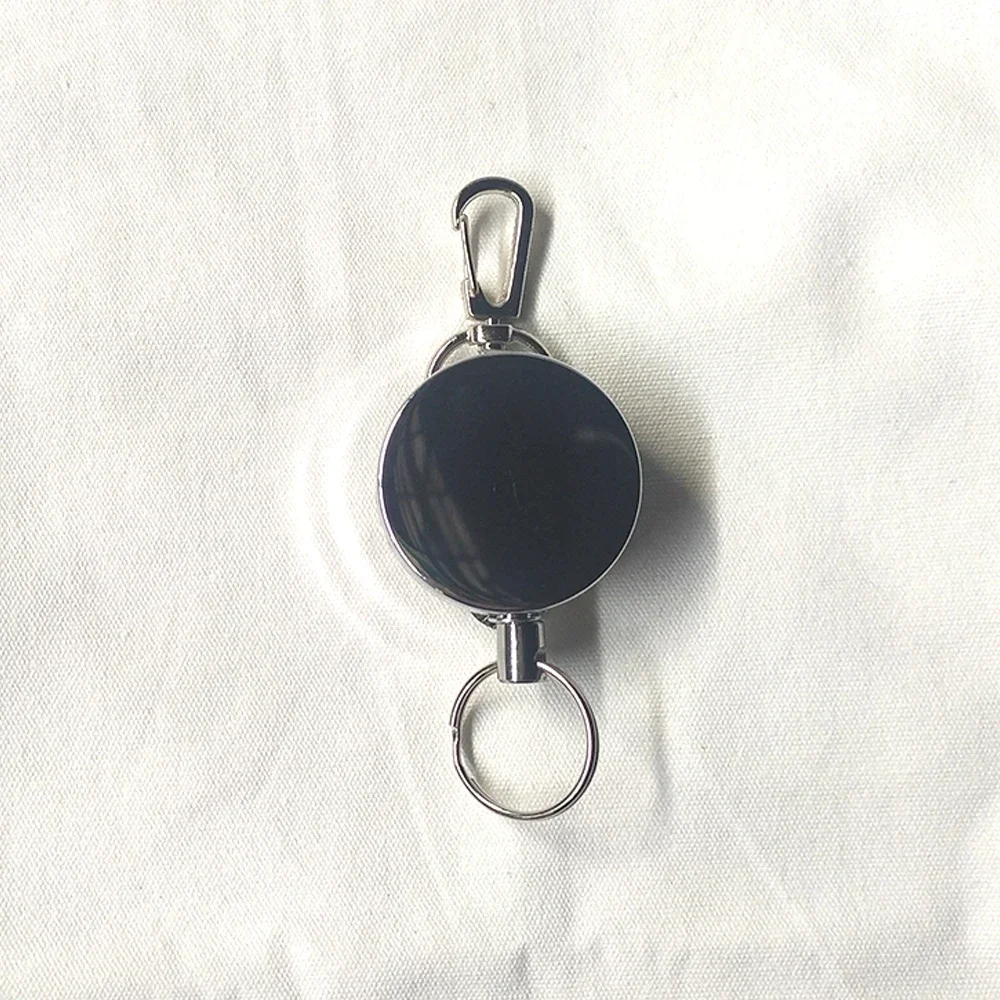 Metal ID Badge Holder Chest Staff Work Card Cover Case with Retractable Multifunctional Badge Reel Clips Keychain Pass Card Clip