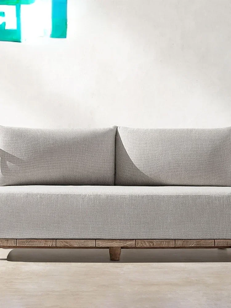 

Outdoor Teak Leisure Waterproof Sofa and Tea Table Combination Nordic Hotel