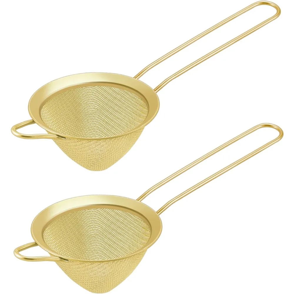 

Fine Mesh Strainer, 3.3 Inch Stainless Steel Small Tea Cocktail Coffee Flour Strainer with Long Handle for Kitchen Bar,