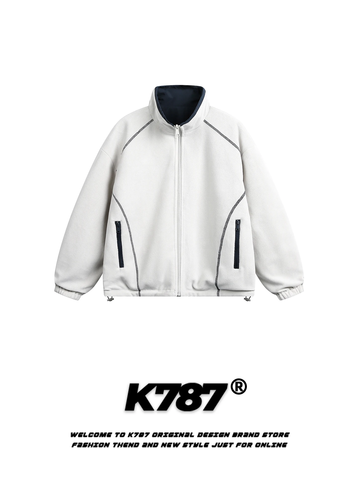 

Куртка K787 в американском ретро-стиле, флисовая, двусторонняя, с воротником-стойкой, свободного кроя, модная, теплая зимняя верхняя одежда для пар, для молодежи