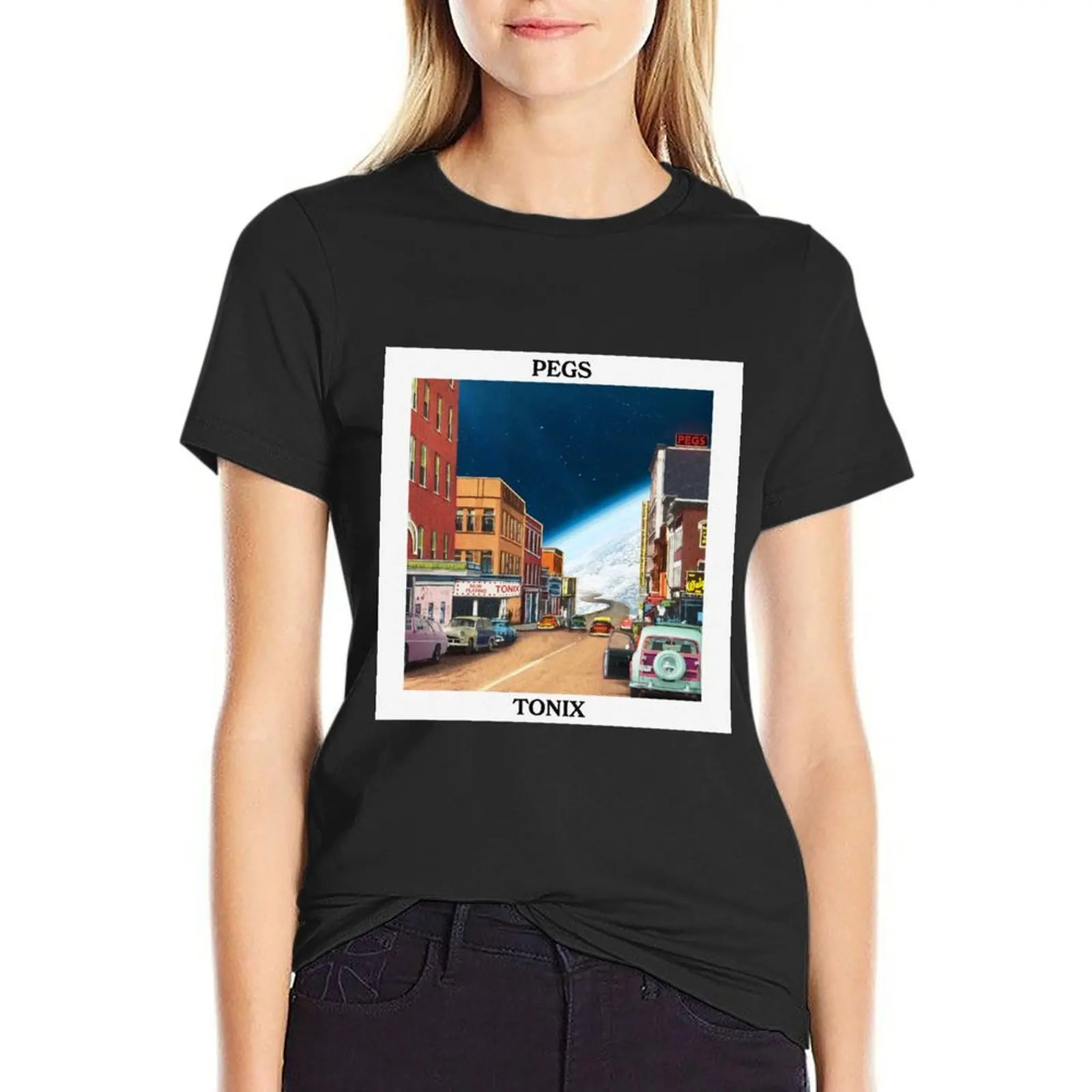 

PEGS Art Cover T-Shirt vintage clothes Blouse funny Women's t-shirt