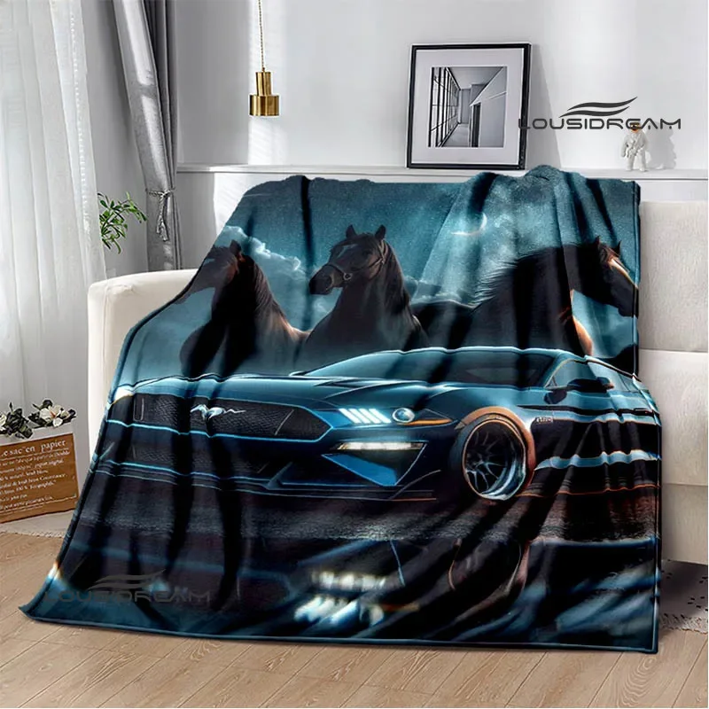 3D M-Mustang car logo Printed blanket Flannel Warm blankets Soft and comfortable blanket bed linings cubre cama Birthday Gift