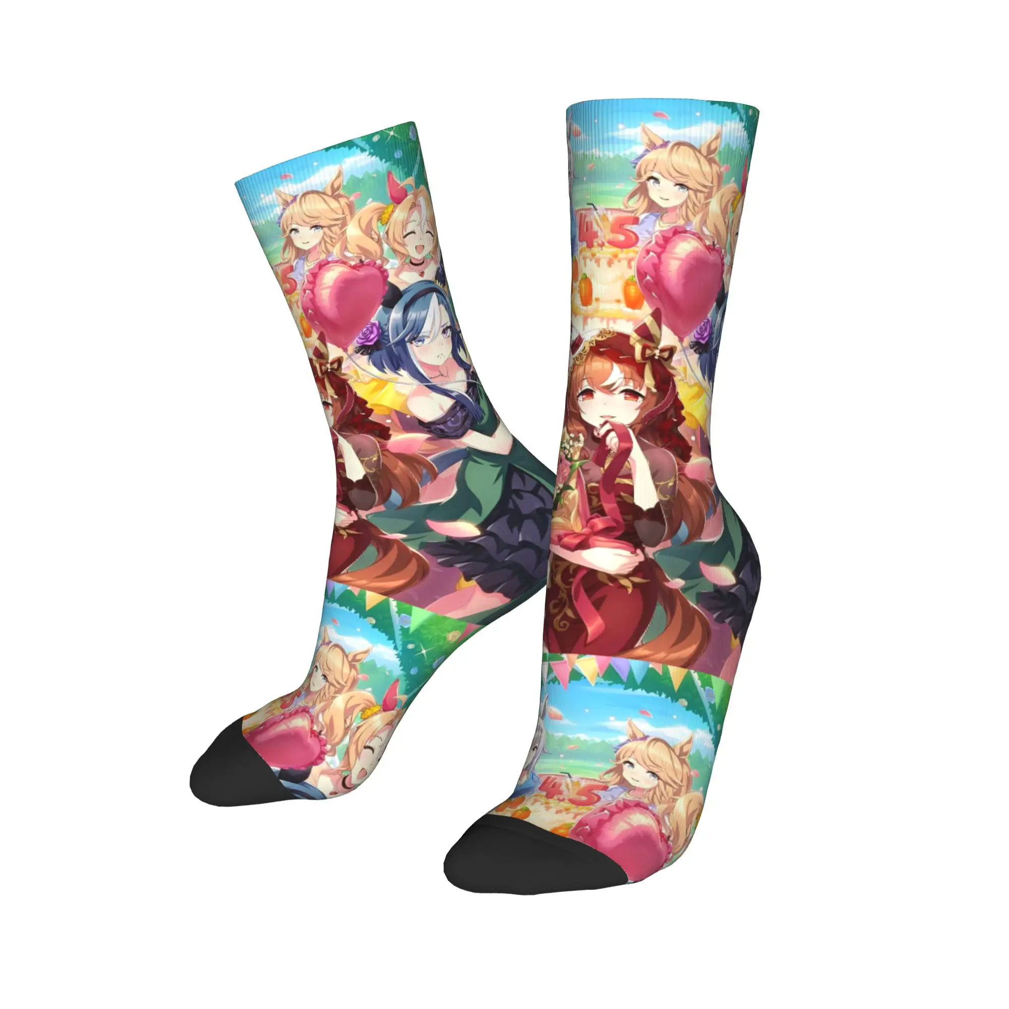 جوارب شتوية دافئة ورائعة للرجال والنساء من Umamusume Pretty Derby Anime جوارب كرة قدم قابلة للتنفس