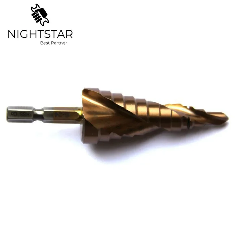 5Pcs HSS Cobalt หลายรู3-12 4-12 4-22 6-24 4-32Mm Hex Shank 1/4นิ้วเกลียวขลุ่ย Grooved Step Mata Bor HSS M35 Co