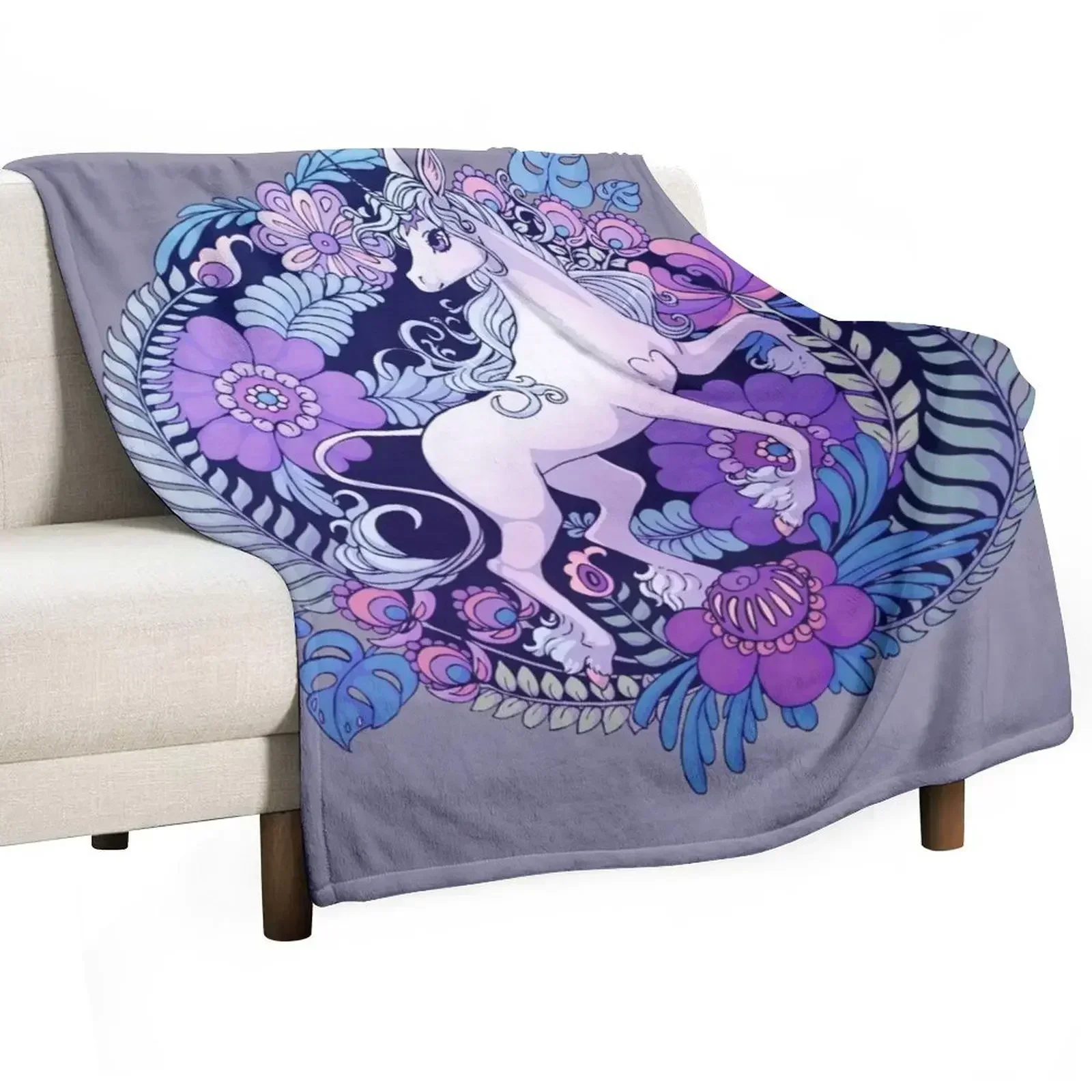 The Last Unicorn Throw Blanket Warm For Sofa Thin Blankets