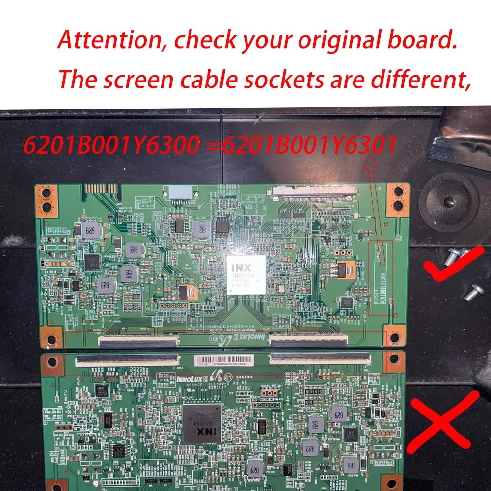 Placa lógica de T-CON de TV 6201B001Y6300 MATDJ4E16 INX IN8908A INNOLUX para TOSHIBA LED58K300U LCD-58MY8006A LCD-58MY5100A LT-58MA887