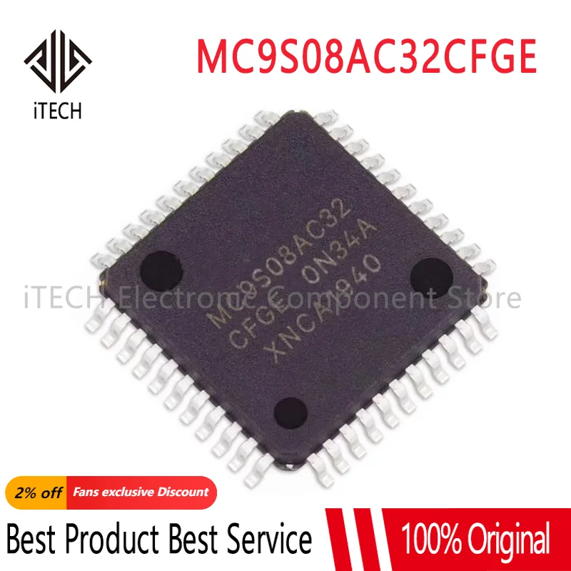 

5PCS~20PCS/LOT 100% New MC9S08AC32CFGE MC9S08AC32 CFGE MC9S08AC32CFGER LQFP44