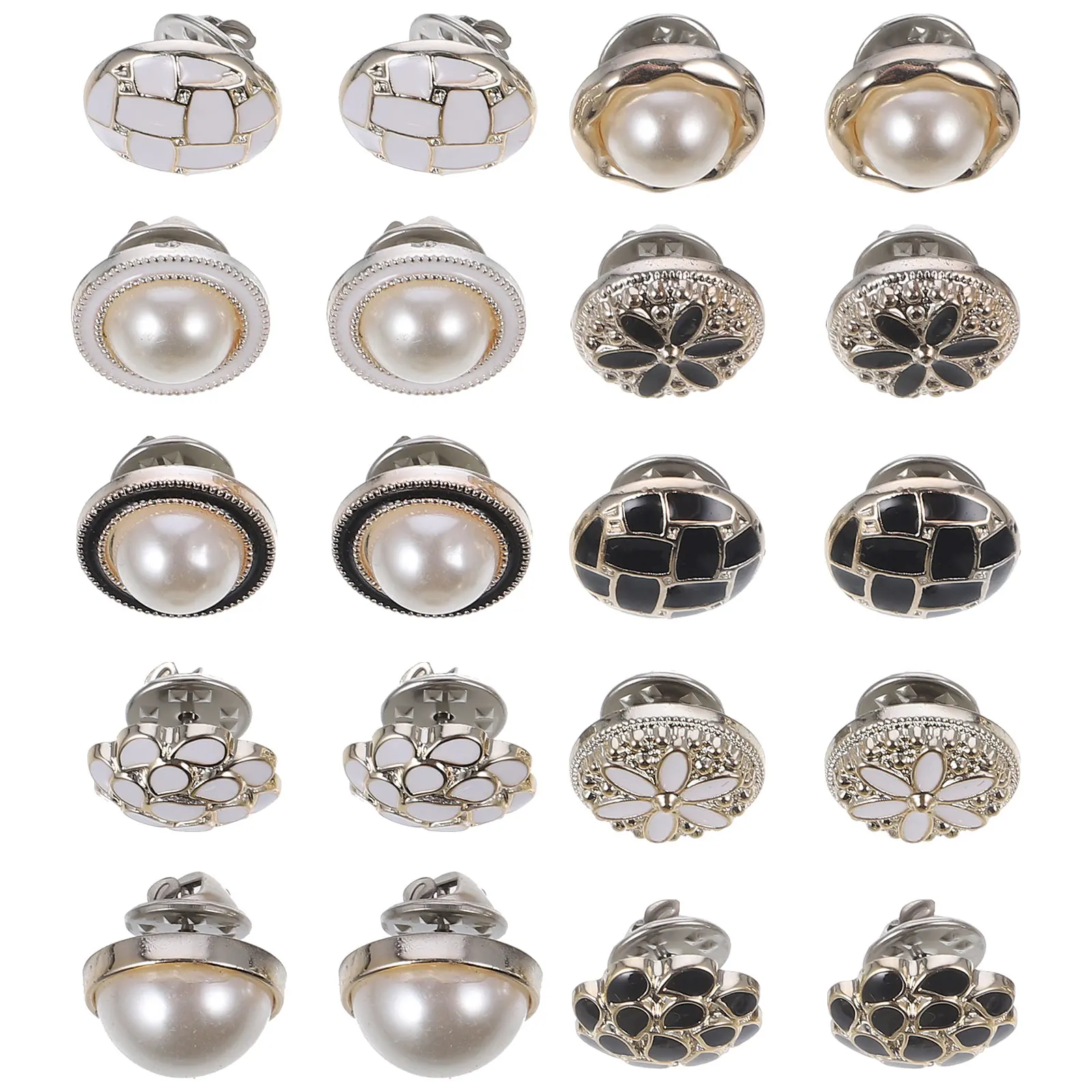 

20Pcs Seamless Clothing Buttons Stylish Decorative Brooches for Shirts Cardigans DIY Crafts Clothing Accessories