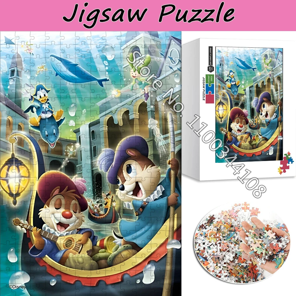 Disney Chip N Dale Jigsaw Puzzle 300/500/1000 Pieces Cartoon Character Puzzles Children's Handmade Toys Home Decoration Gifts